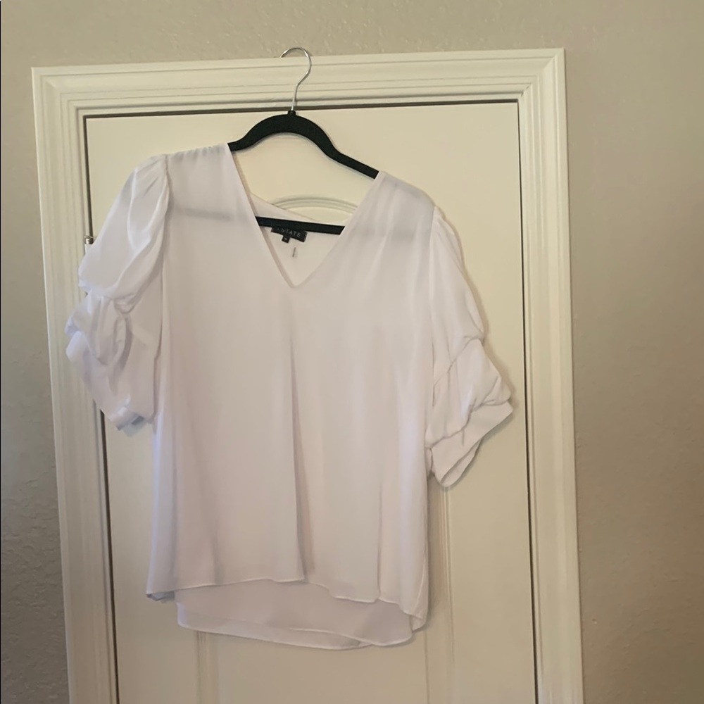 Elegant White V-Neck Blouse